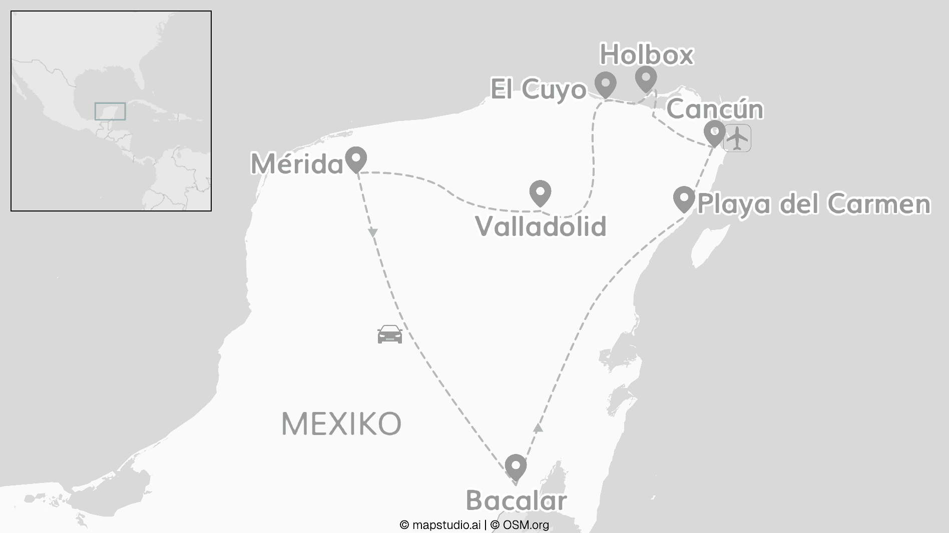 2 for 1 Mexiko Roadtrip: Zu Insel, Cenoten & Maya-Ruinen