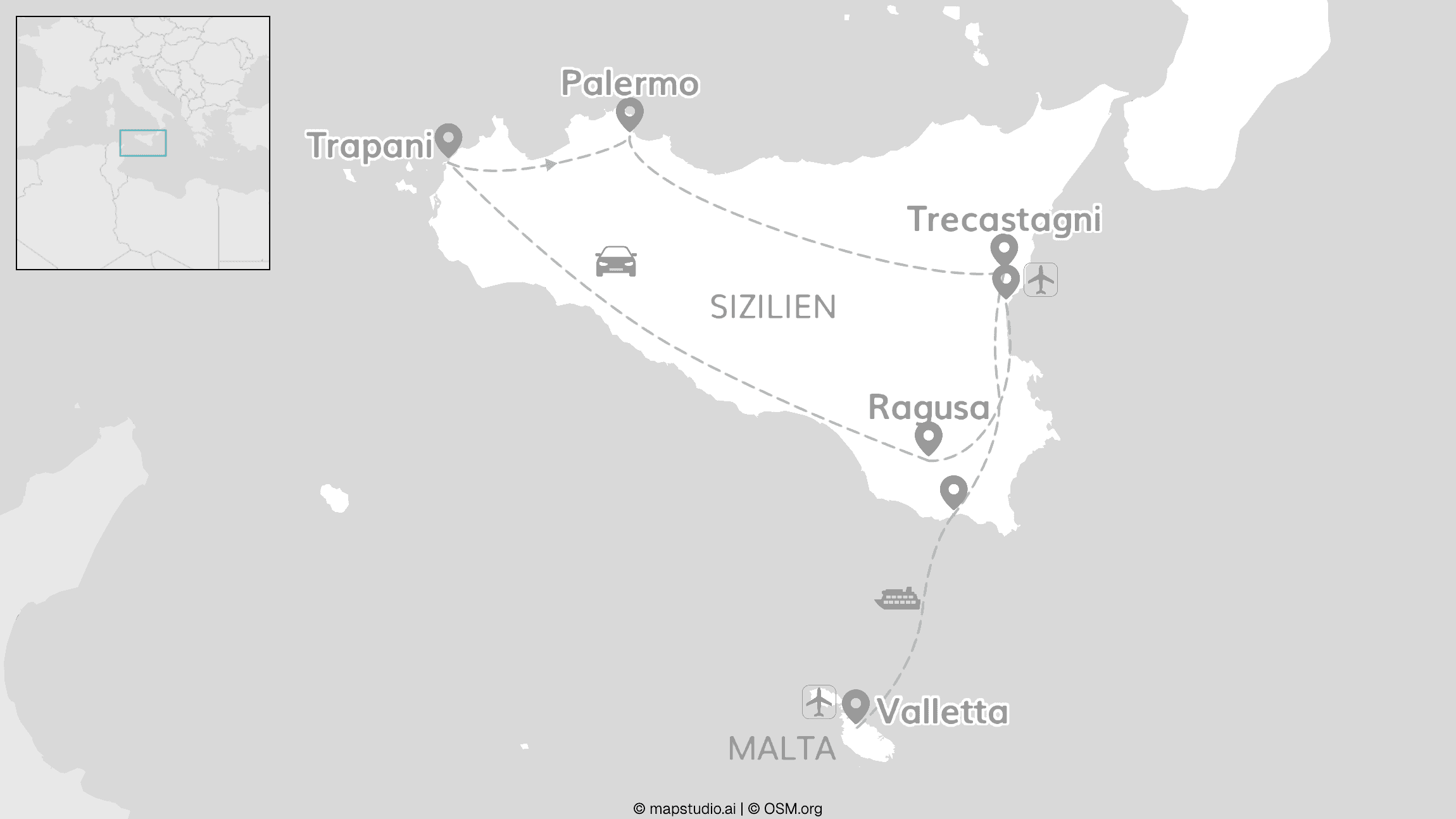 Explore Sizilien & Malta: Inselhopping im Mittelmeer