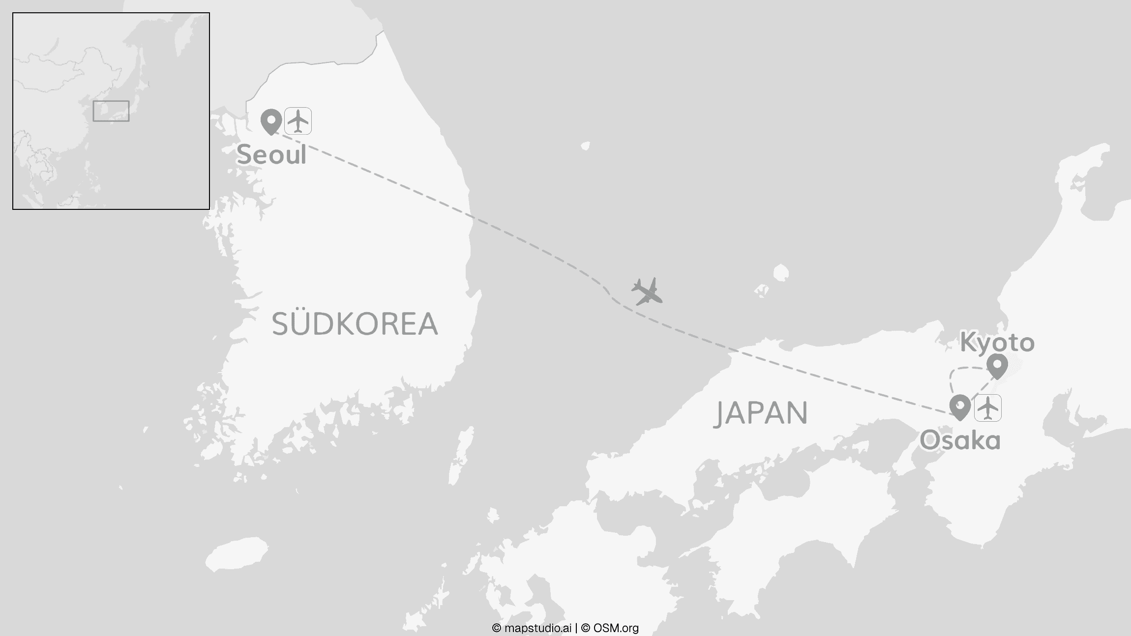 2 for 1 Japan meets Südkorea: Seoul to Kyoto & Osaka